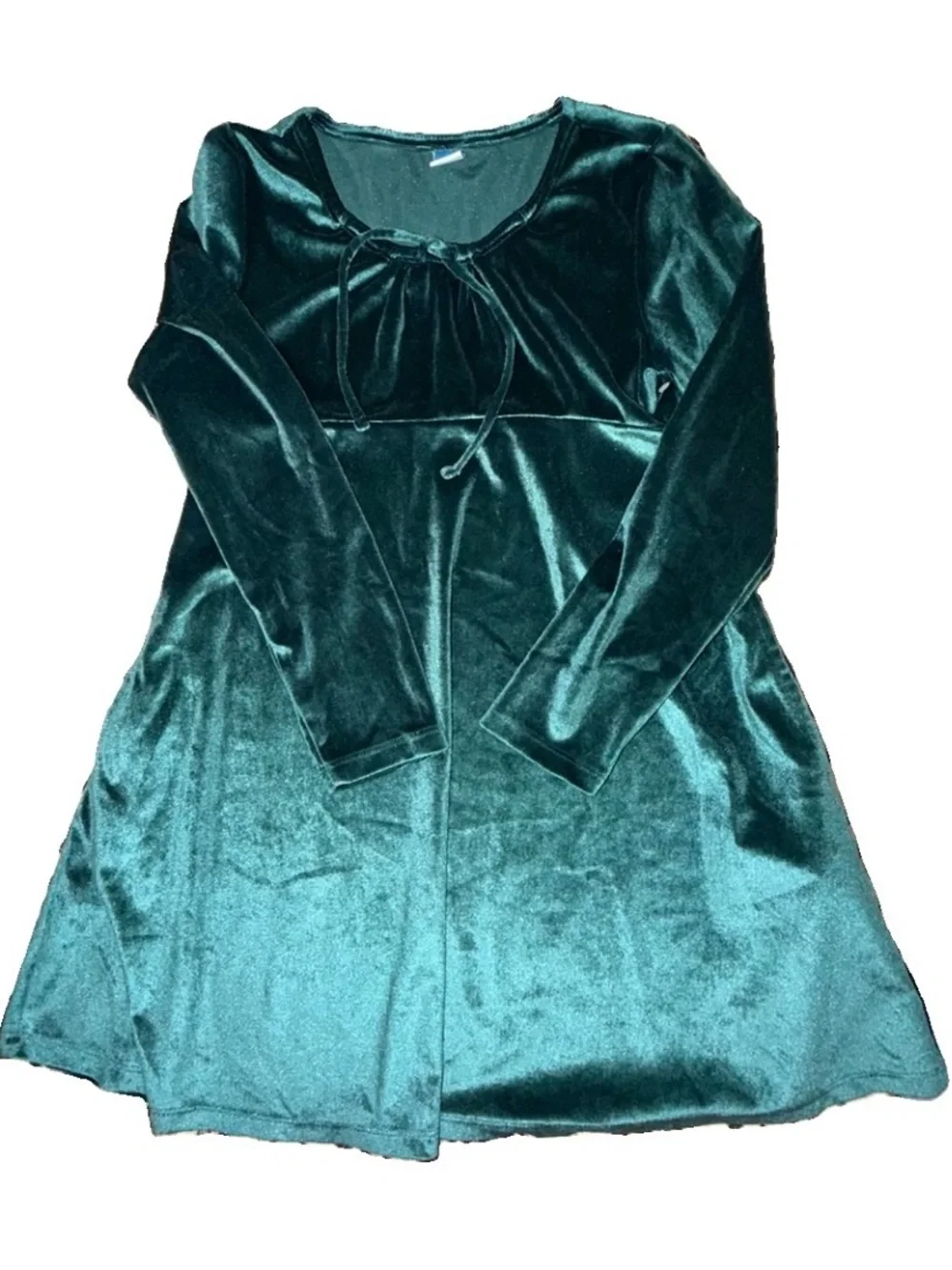 Old Navy Girl’s Dress Long Sleeve Dark Green Velvet Velour Holiday Dress Size 8